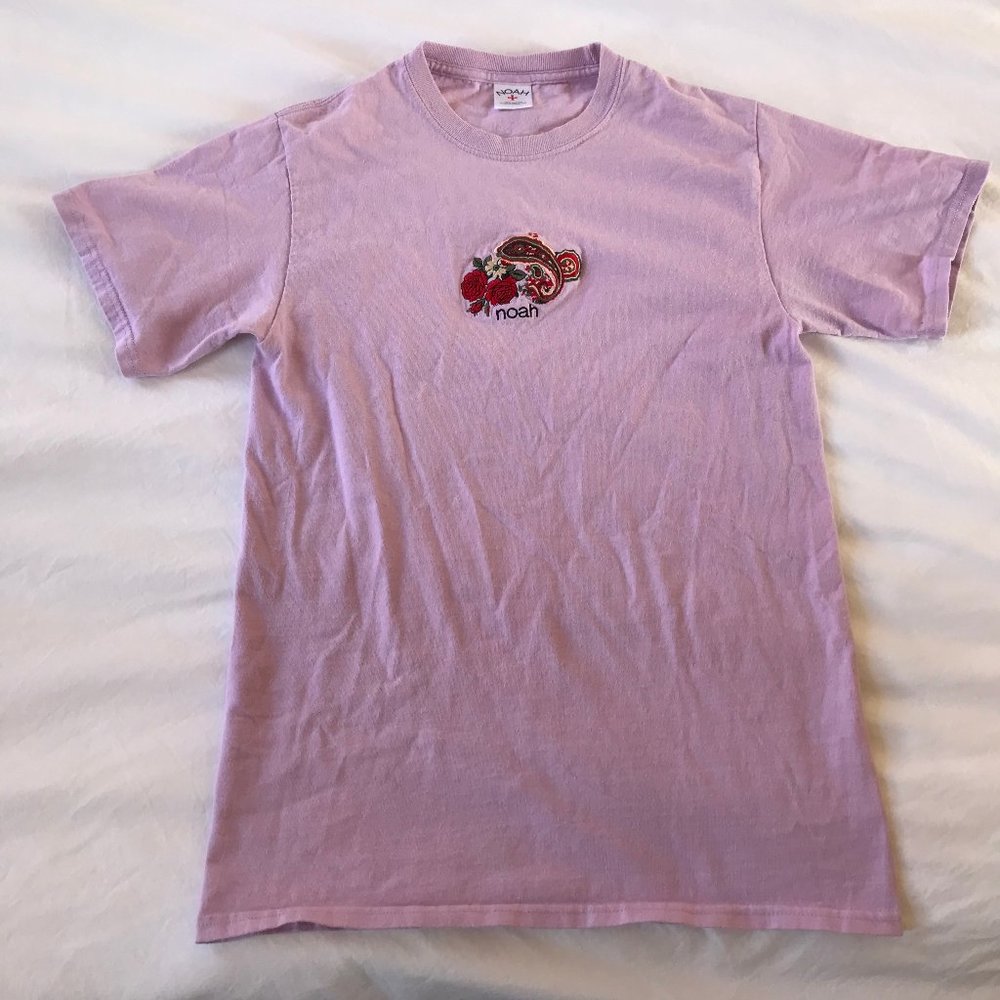 Noah Embroidered Flower T Shirt Purple Small